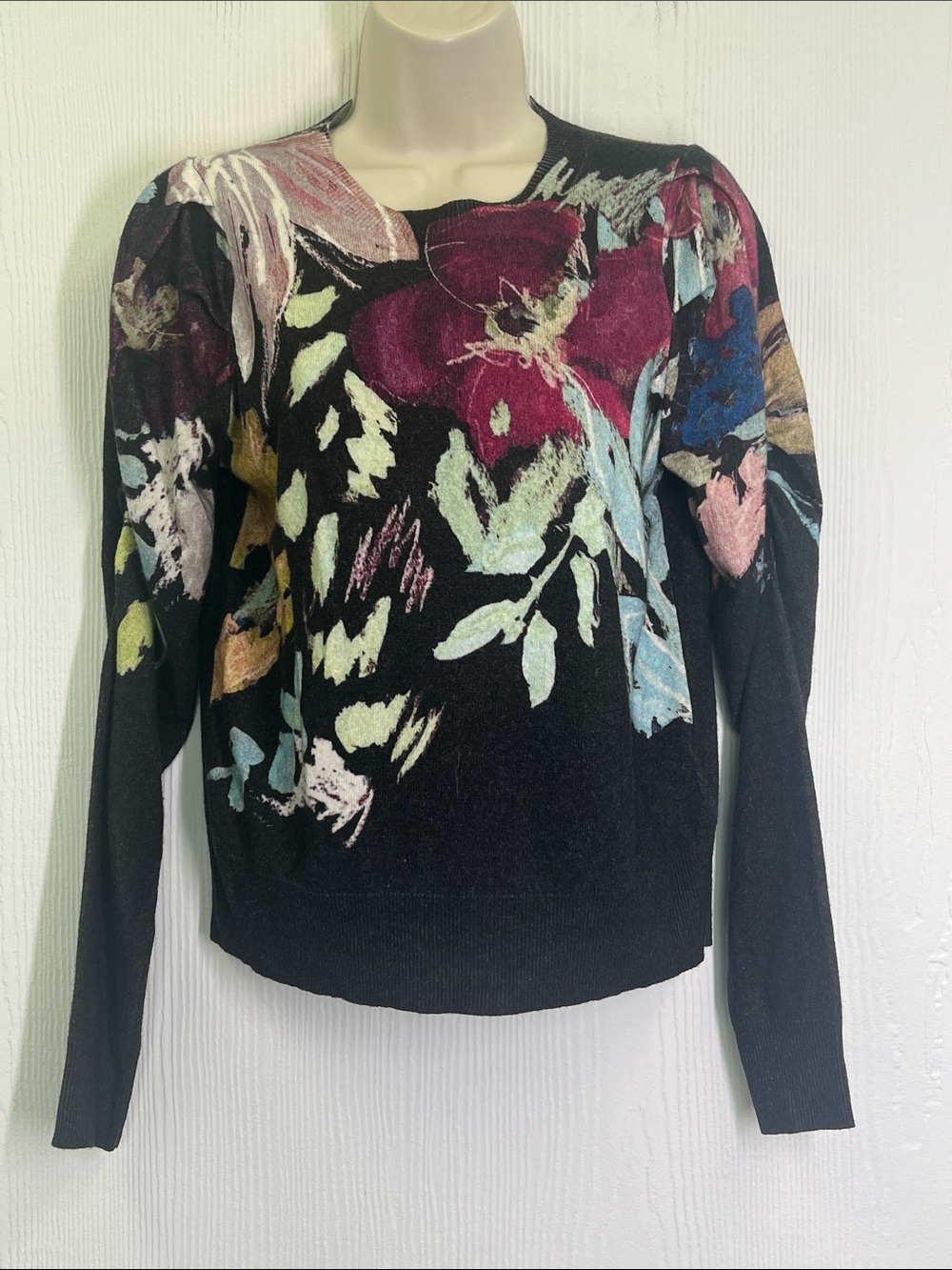 Ted Baker - Margaret Colorful Floral Long Sleeve Lightweight Sweater Size 0 - Picture 2 of 11
